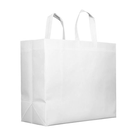 Bolsa Tela TNT PREMIUM Grande Blanca 45+20x40cm (25 Uds)