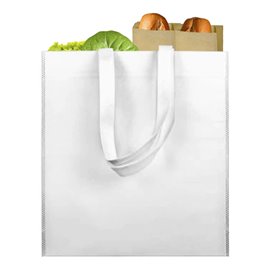 Bolsa Tela TNT Asa Larga Blanco 38x42cm (25 Uds)