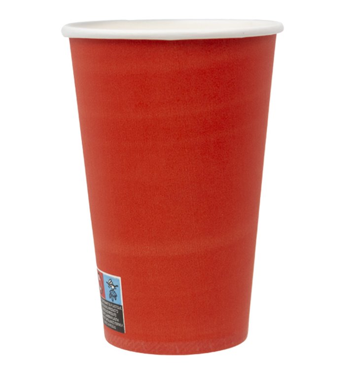 Vaso Cartón "Colores" Rojo 600ml Ø9,4cm (20 Uds)