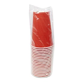 Vaso Cartón "Colores" Rojo 600ml Ø9,4cm (20 Uds)