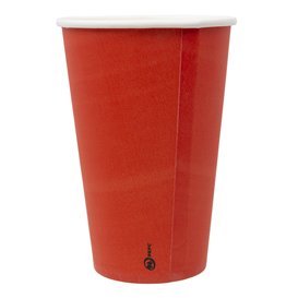 Vaso Cartón "Colores" Rojo 600ml Ø9,4cm (20 Uds)