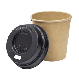 Tapa Travel con Agujero PS para Vaso Cartón Negra Ø5,8cm (1.000 Uds)