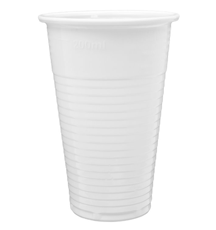 Vaso de Plástico PP Blanco 220ml (100 Uds)