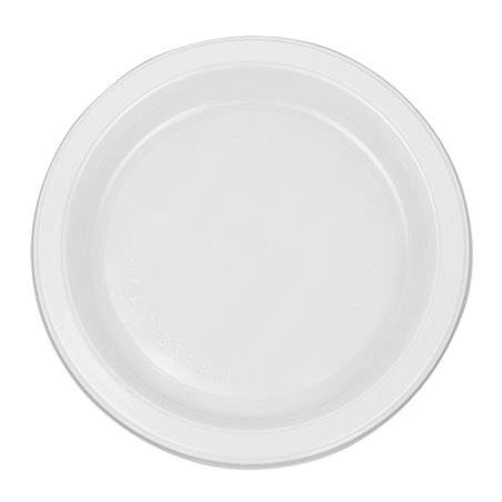 Plato Llano Reutilizable Económico PS Blanco Ø16,5cm (50 Uds)