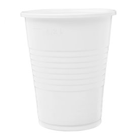 Vaso de Plástico PP Reutilizable Blanco 240ml (100 Uds)