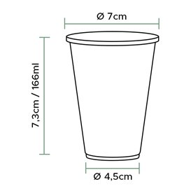 Vaso de Plástico PP Reutilizable Blanco 166ml (100 Uds)