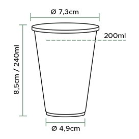 Vaso de Plástico PP Reutilizable Blanco 240ml (2.000 Uds)