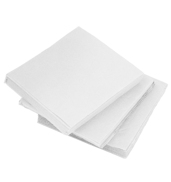 Servilleta Cocktail de Papel Punta-Punta 20x20cm 2C Blanca (100 Uds)