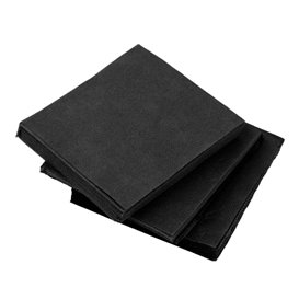 Servilleta Cocktail de Papel Punta-Punta 20x20cm 2C Negra (100 Uds)