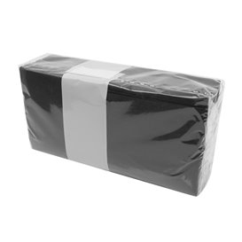 Servilleta Cocktail de Papel Punta-Punta 20x20cm 2C Negra (100 Uds)