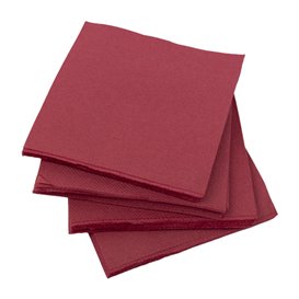 Servilleta Cocktail de Papel Punta-Punta 20x20cm 2C Burdeos (100 Uds)