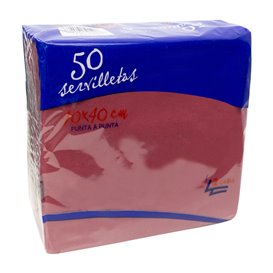 Servilleta de Papel Punta-Punta 40x40cm 2C Burdeos (50 Uds)