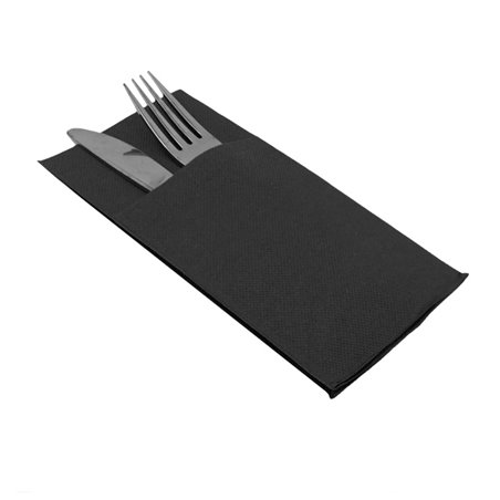 Servilleta Canguro de Papel Punta-Punta 40x40cm Negra (30 Uds)