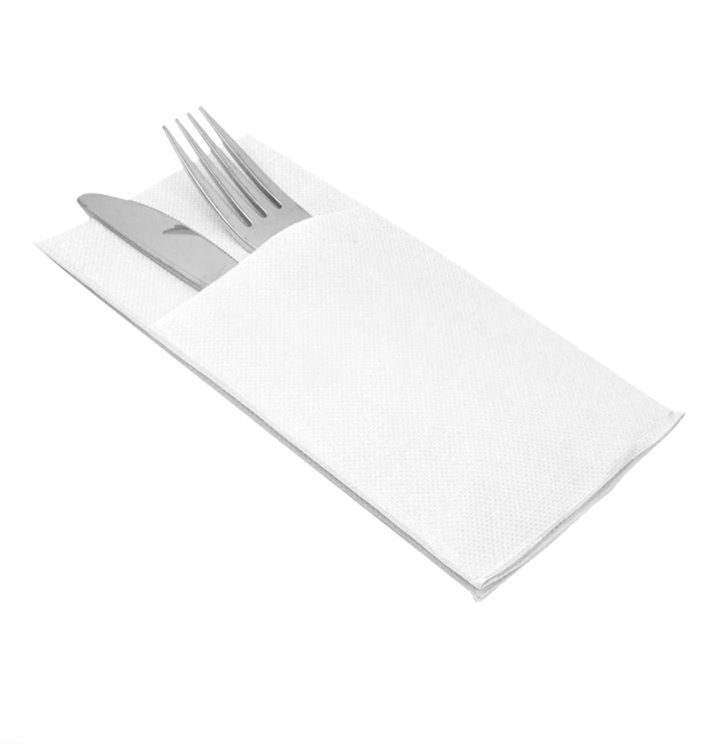 Servilleta Canguro de Papel Punta-Punta 40x40cm Blanca (30 Uds)