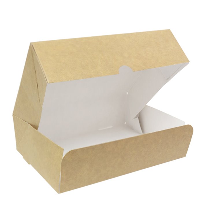 Caja Pastelería de Cartón Kraft 18,2x13,6x5,2cm 500g (20 Uds)