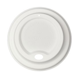 Tapa Travel con Agujero Fibra Moldeada Blanca Ø8,0cm (1.000 Uds)