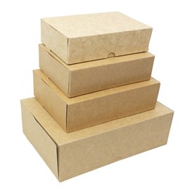 Caja Pastelería de Cartón Kraft 17,5x11,5x4,7cm 250g (400 Uds)