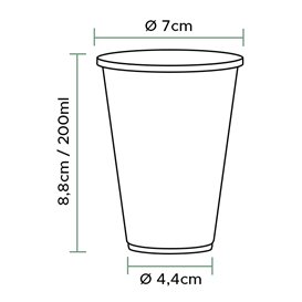 Vaso de Plástico PP Reutilizable Blanco 200ml (100 Uds)