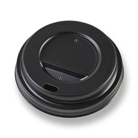 Tapa Travel con Agujero PS para Vaso Cartón Negra Ø6,2cm (100 Uds)