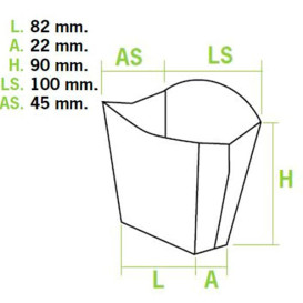 Caja Kraft para Fritas Pequeña 8,2x2,2x9cm (25 Uds)