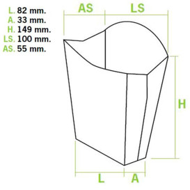 Caja para Fritas Grande 8,2x3,3x14,9cm (40 Uds)