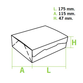 Caja Pasteleria Carton 17,5x11,5x4,7cm 250g. Blanca (5 Uds)