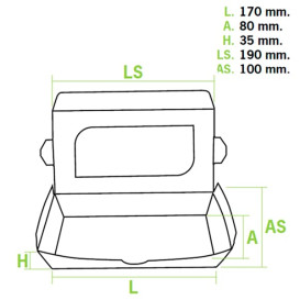 Envase de Carton Premium 19x10x3,5cm 480ml (400 Uds)