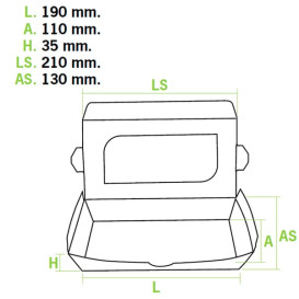 Envase de Carton Premium 21x13x3,5cm 730ml (300 Uds)
