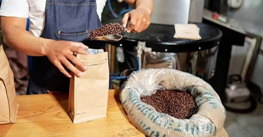 Bolsas para café con fondo plano