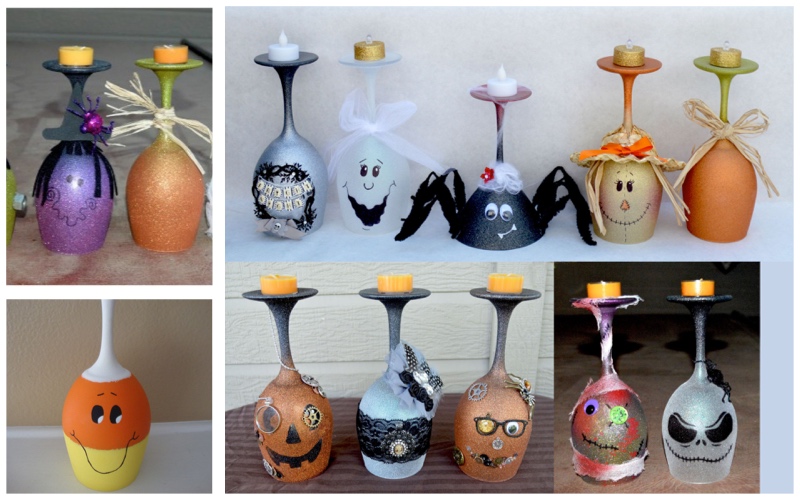 Candelabros de copas para Halloween