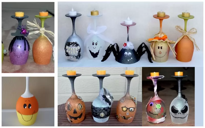 Candelabros de copas para Halloween