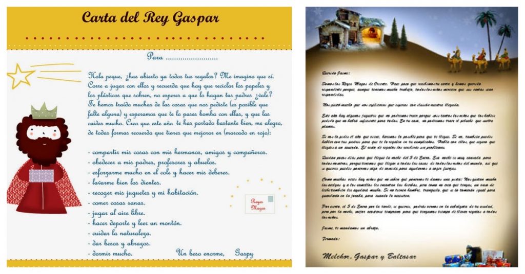 Carta de respuesta de los Reyes Magos