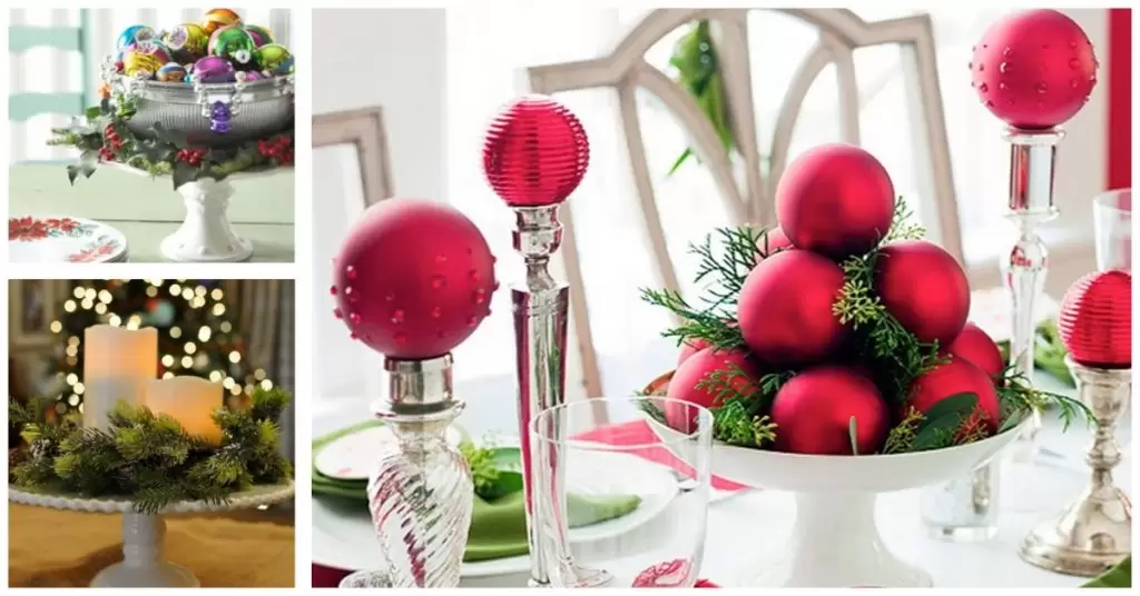 Centros de mesa para Navidad en soporte para tartas