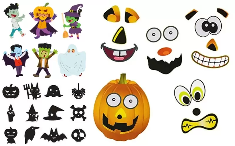 Decora pajitas para Halloween con pegatinas