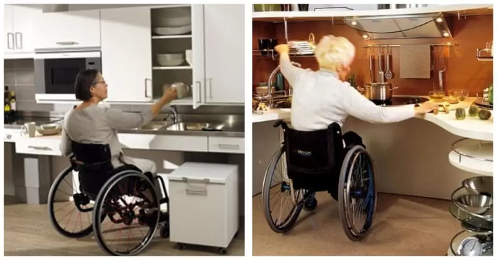 Mobiliarios y almacenamiento en cocinas adaptadas
