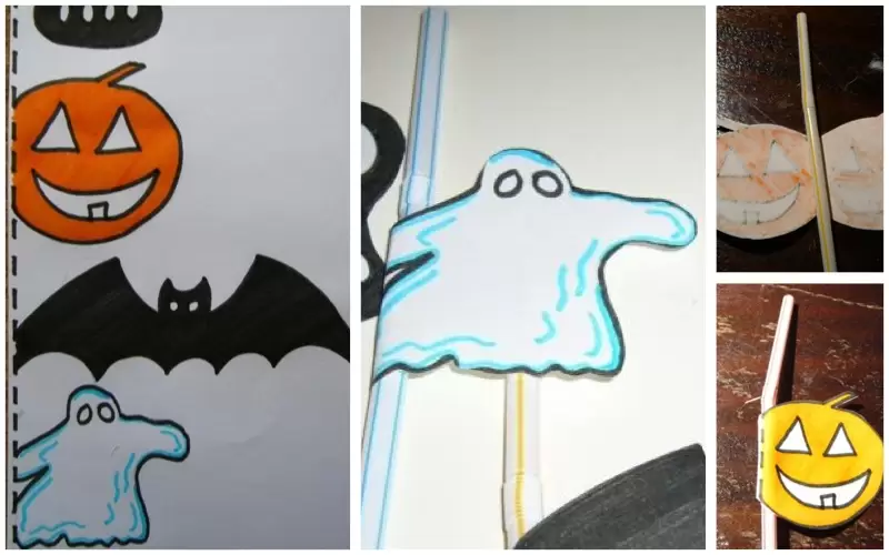 Pajitas para Halloween de papel