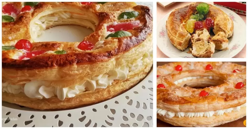 Roscón de Reyes de hojaldre