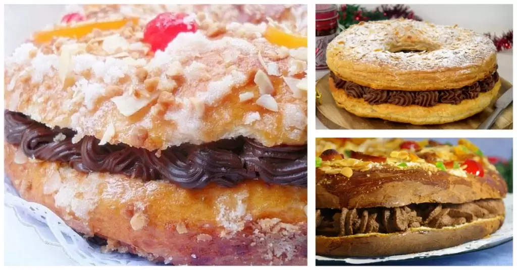 Roscón de Reyes relleno de chocolate