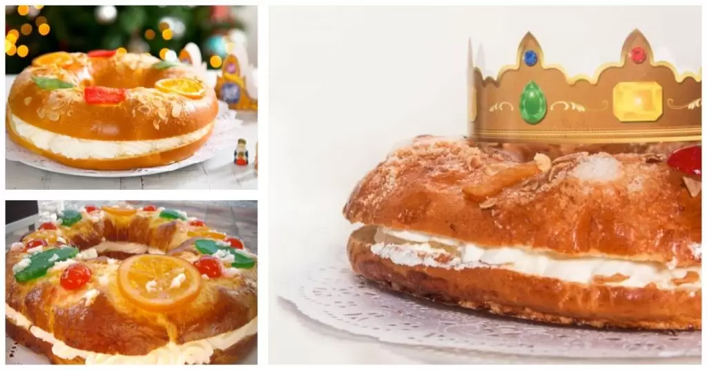 Roscón de Reyes relleno de nata
