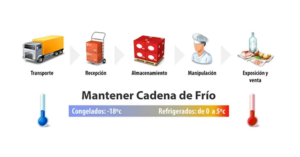 Qué es la cadena de frío: esquema gráfico de sus fases