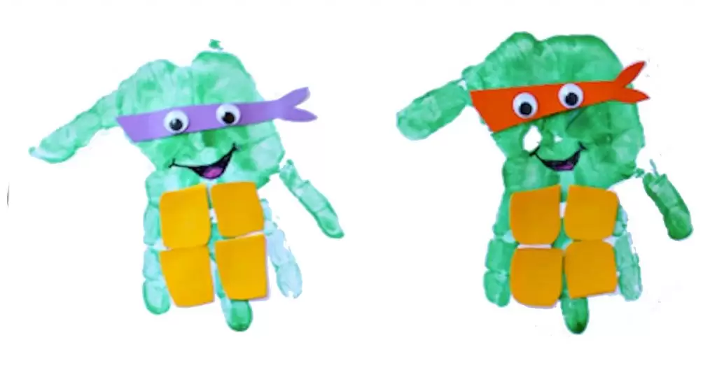 Tortugas ninja con tus manos