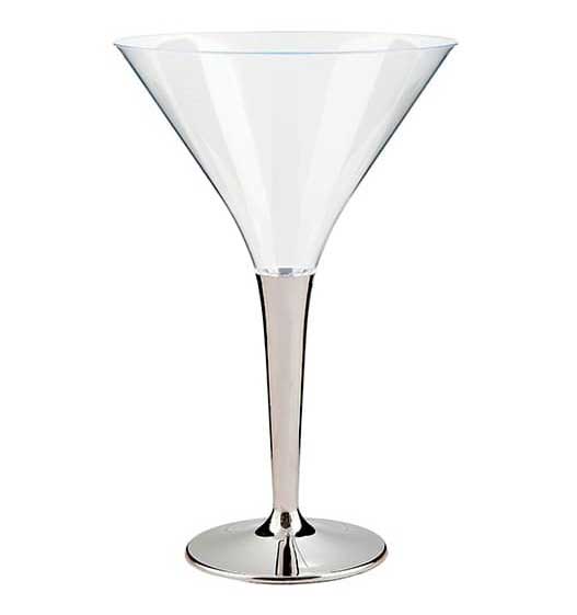 Vasos plástico para Martini con pie de colores