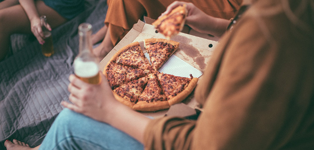 Pizza para llevar olfato sensorial