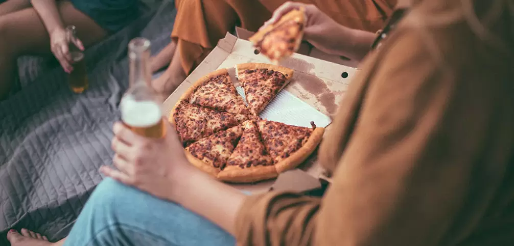 Pizza para llevar olfato sensorial