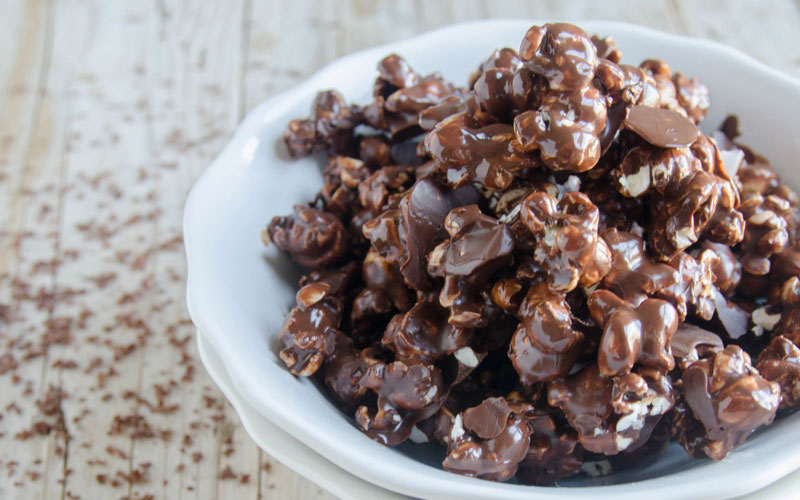 Palomitas con chocolate para caja de palomitas con medidas