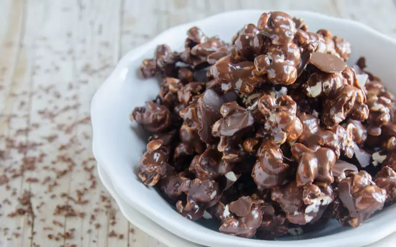 Palomitas con chocolate para caja de palomitas con medidas