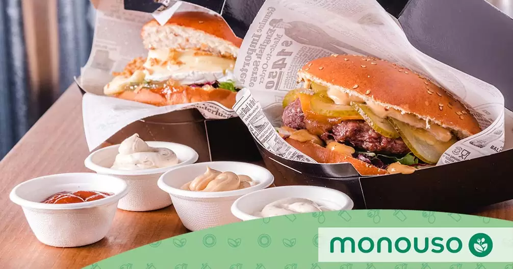 Tarrinas para salsas en servicio delivery