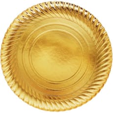 Plato de Carton Oro Redondo 300mm (200 Uds)