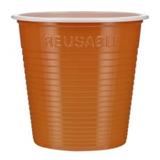 Vaso Reutilizable Económico PS Bicolor Naranja 230ml (30 Uds)
