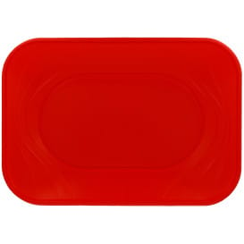 Bandeja de Plastico PP "X-Table" Rojo 330x230mm (60 Uds)